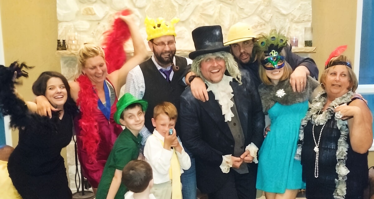 Actors performing a Valentine’s Day-themed murder mystery in Hanover, PA