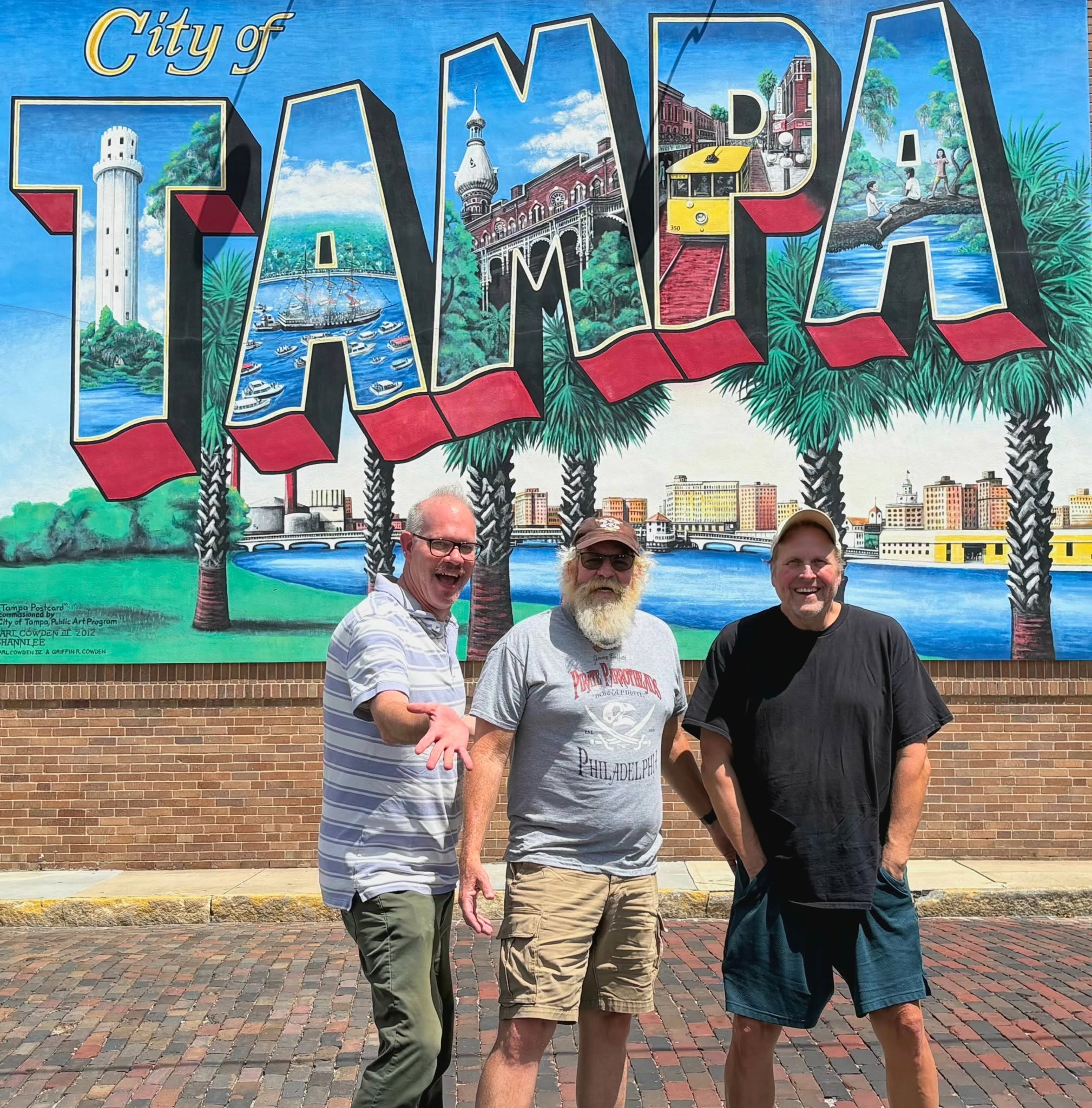Riddlesbrood actors posing at The Karol Hotel in Clearwater during their Florida Premier Destinations tour.