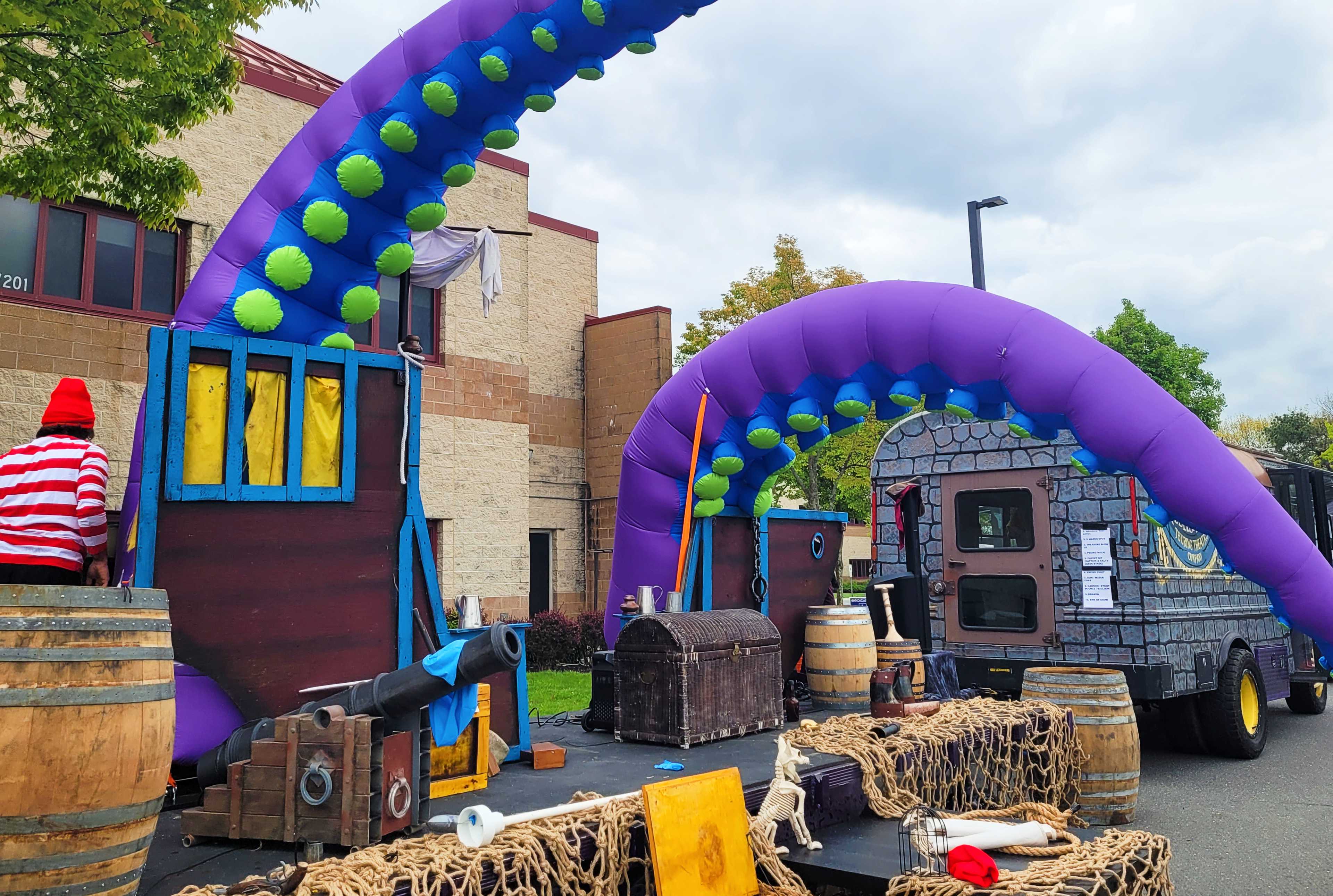 A dynamic outdoor performance captivating an enthusiastic audience.