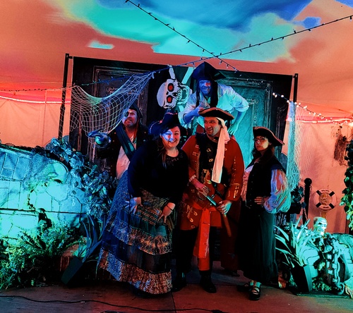 Interactive pirate murder mystery show with audience participation
