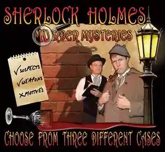 Victorian-themed set of a live Sherlock Holmes murder mystery